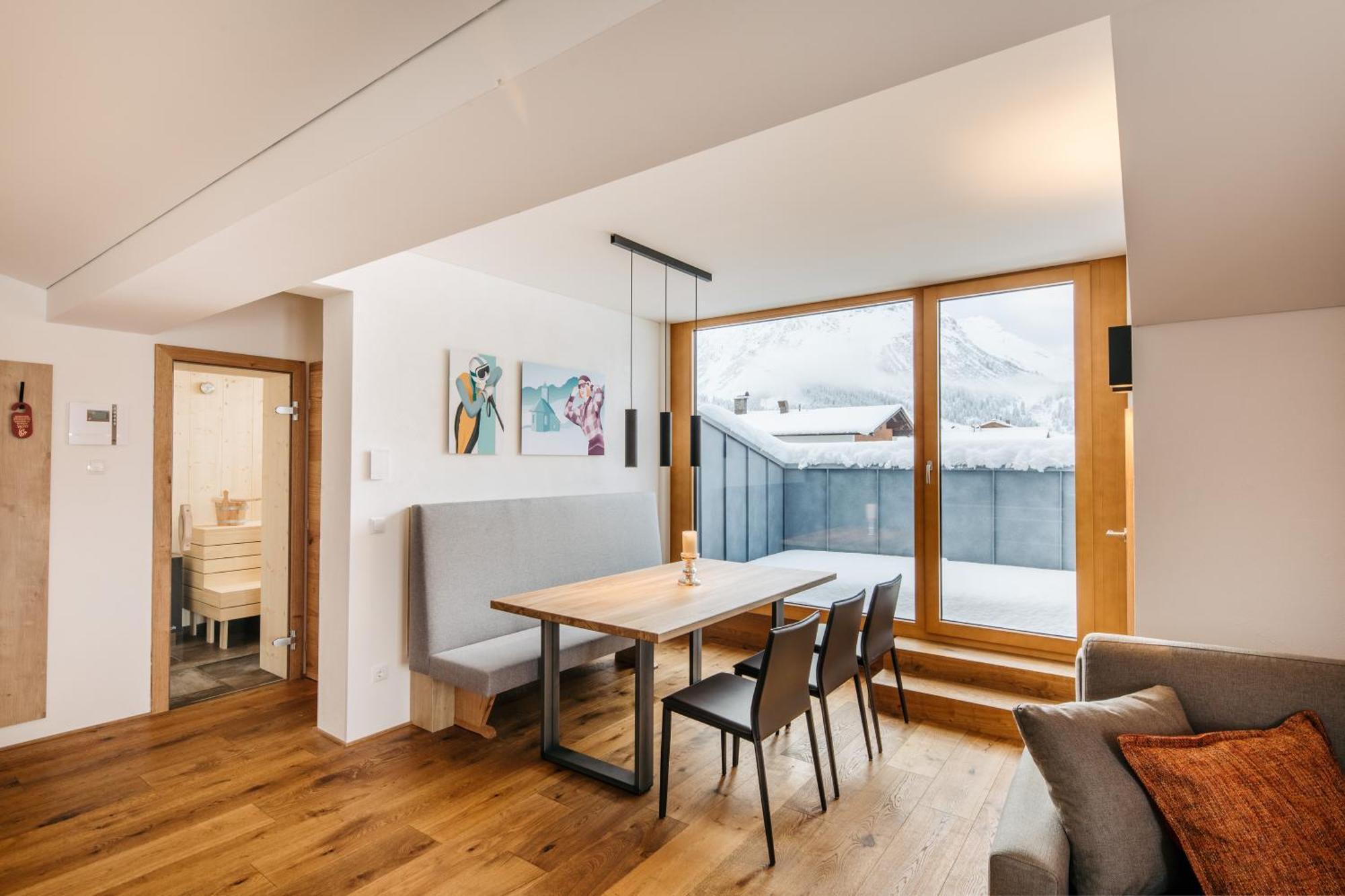 Fernsicht Alpen-Apartments Lech am Arlberg Rum bild